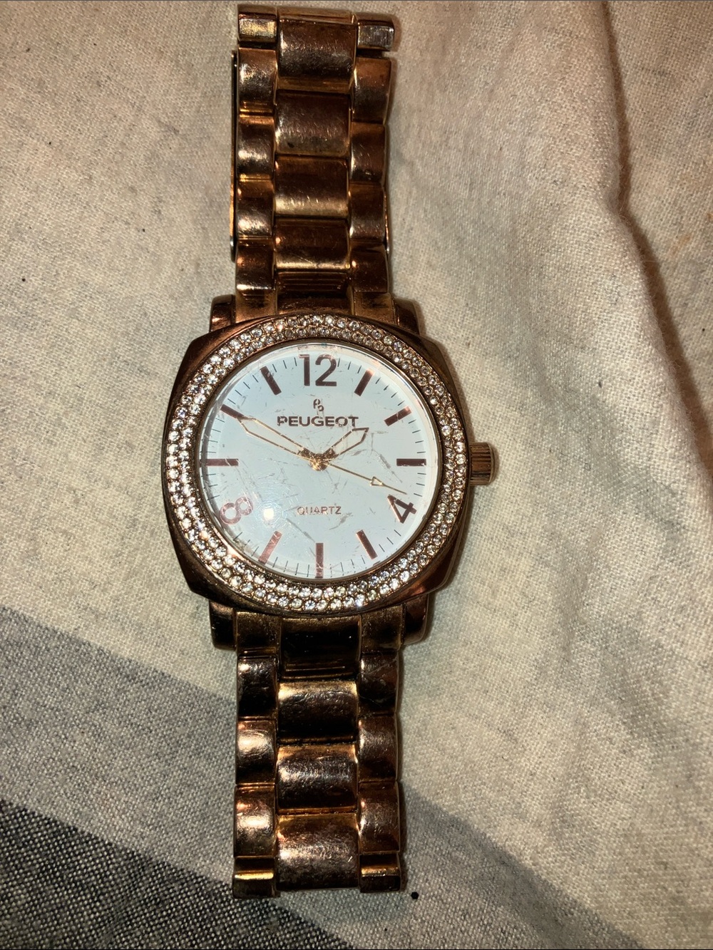 Peugeot Rose Gold and White Watch with Pink Accents and Crystal Bezel - Picture 2 of 8